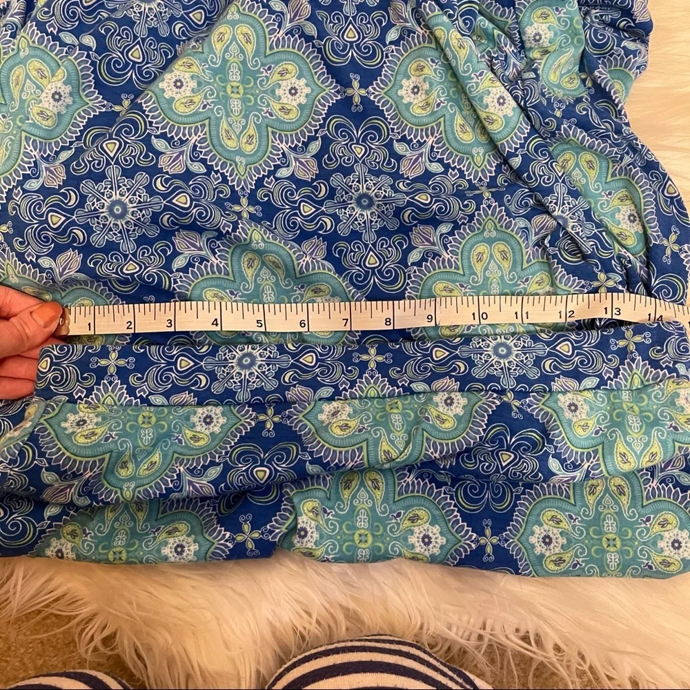 Mix & Co. Kaleidoscope Blues Maxi Skirt Medium